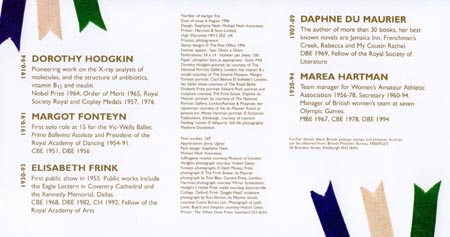 Reverse for 20th Century Women of Achievment
