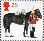All The Queens Horses 26p Stamp (1997) Lifeguards Horse and Trooper