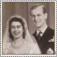  The Golden Wedding Anniversary 1947-1997 20p Stamp (1997) Wedding Photograph, 1947