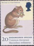 Endangered Species 20p Stamp (1998) Common Dormouse