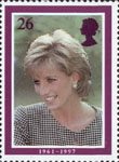 Diana, Princess of Wales Commemoration 26p Stamp (1998) On Visit to Birmingham, October 1995 (photo by Tim Graham)