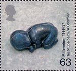 Patients Tale 63p Stamp (1999) Sculpture of Test-tube Baby (development of in vitro fertilization)