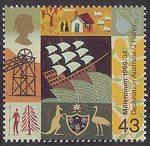 Settlers Tale 43p Stamp (1999) Sailing Ship and Aspects of Settlement (19th-century migration to Australia)