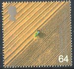 Farmers Tale 64p Stamp (1999) Aerial View of Combine Harvester (Satellite agriculture)