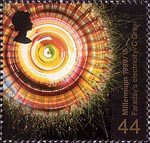 Scientists Tale 44p Stamp (1999) Rotation of Polarized Light by Magnetism (Faraday's work on electricity)