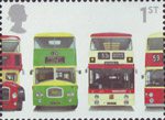 Buses : Classic British Double-Deckers 1st Stamp (2001) Bristol Lodekka FSF6G, Leyland Titan PD3/4, Leyland Atlantean PDR1/1 and Daimler Fleetline CRG6LX-33