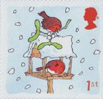 1st, Robins on Bird Table from Christmas 2001 (2001)