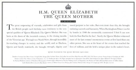 Queen Elizabeth the Queen Mother Commemoration (2002)