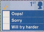 Occasions 2003 1st Stamp (2003) 'Oops!, Sorry, Will try harder'