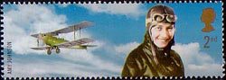 Extreme Endeavours 2nd Stamp (2003) Amy Johnson (pilot) and Biplane