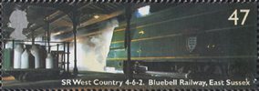 Classic Locomotives 47p Stamp (2004) SR West Country class Blackmoor Vale, Bluebell Railway, East Sussex