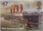 Ocean Liners 47p Stamp (2004) 'RMS Mauretania 1907' (Thomas Henry)