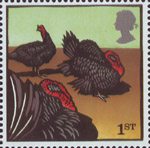 Farm Animals 1st Stamp (2005) Norfolk Black Turkeys