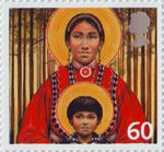 60p, Choctaw Virgin Mother and Child (Fr. John Giuliani) from Christmas 2005 (2005)