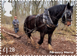 Working Horses £1.28 Stamp (2014) Forestry Horse