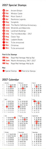 Image for Special Stamps for 2017