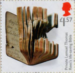 First World War 1917 £1.57 Stamp (2017) Private Lemuel Thomas Rees's Life-saving Bible