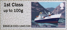 Post & Go : Royal Mail Heritage : Mail by Sea 1st Stamp (2018) RMS St Helena, 1990