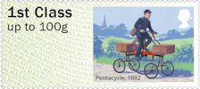 1st, Pentacycle, 1882   from Post & Go : Royal Mail Heritage : Mail by Bike (2018)