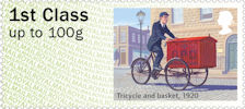 1st, Tricycle and basket, 1920 from Post & Go : Royal Mail Heritage : Mail by Bike (2018)