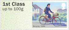 1st, Bicycle, 1949   from Post & Go : Royal Mail Heritage : Mail by Bike (2018)
