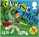 Curious Customs £1.55 Stamp (2019) Cheese Rolling