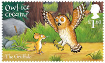 The Gruffalo £1.60 Stamp (2019) The Gruffalo – Owl ice cream?