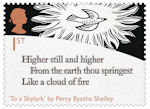 The Romantic Poets 1st Stamp (2020) To a Skylark by Percy Bysshe Shelley