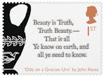 The Romantic Poets 1st Stamp (2020) Ode on a Grecian Urn by John Keats
