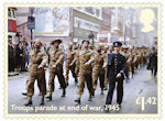 End of the Second World War £1.42 Stamp (2020) Troops parade at end of war, 1945