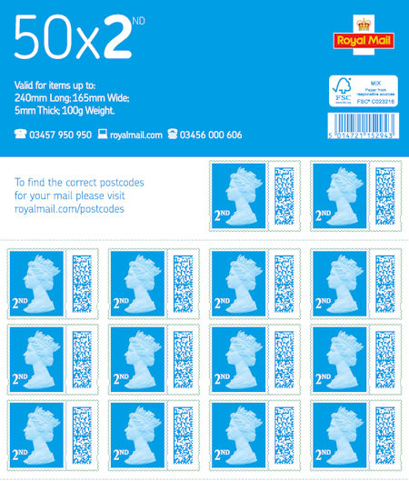 Machin Definitive 2nd Class Barcoded Stamp 2021