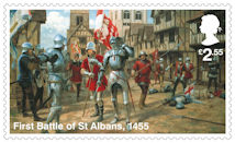 The Wars of the Roses £2.55 Stamp (2021) First Battle of St Albans, 1455