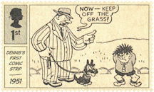 Dennis and Gnasher 1st Stamp (2021) Dennis first appearance in the Beano, 1951