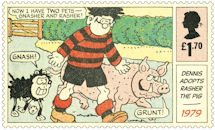 Dennis and Gnasher £1.70 Stamp (2021) Rasher the Pig, 1979