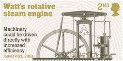 Industrial Revolutions 2nd Stamp (2021) Watts Rotative Steam Engine, c.1780
