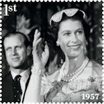 Her Majesty the Queens Platinum Jubilee 1st Stamp (2022) October 1957, Washington