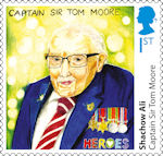 Heroes of the Covid Pandemic 1st Stamp (2022) Shachow Ali - Captain Sir Tom Moore