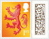 Barcoded Country Definitives 1st Stamp (2022) Scotland Lion of Scotland