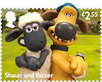 Aardman Classics £2.55 Stamp (2022) Shaun and Blitzer from Shaun the Sheep