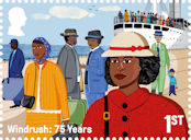 Windrush: 75 Years 1st Stamp (2023) From Small Island Life to Big Island Dreams