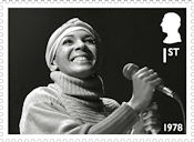 Dame Shirley Bassey 1st Stamp (2023) Rehearsing before a concert at the Royal Albert Hall to celebrate her 25 years in show business, March 1978