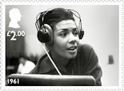 Dame Shirley Bassey £2.00 Stamp (2023) In the recording studio, 1961