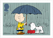 Peanuts 1st Stamp (2025) Charlie and Snoopy in the rain