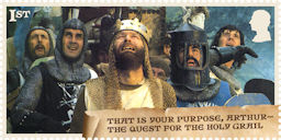 Monty Python 1st Stamp (2025) King Arthur and his knights receiving their divine quest