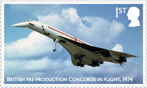 Concorde 1st Stamp (2026) British pre-production Concorde in flight, 1974