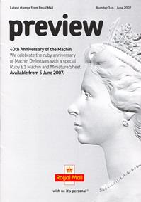 Royal Mail Preview 166 - 40th Anniversary of the Machin