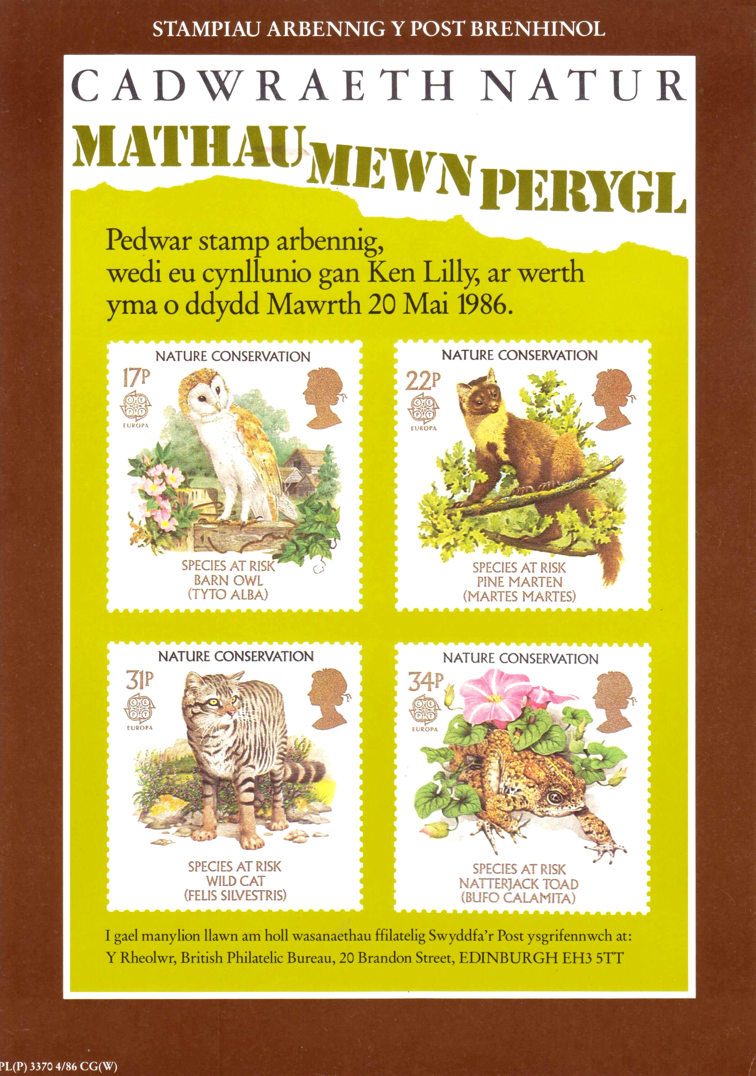Nature Conservation - Species At Risk (1986) : Collect GB Stamps