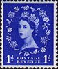 Wilding Definitive 1d Stamp (1953) blue
