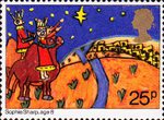 Christmas 1981 25p Stamp (1981) Three Kings approaching Bethlehem