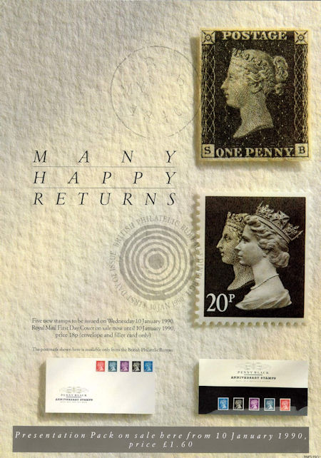 Penny Black Anniversary Stamps 1840 - 1990 (1990)